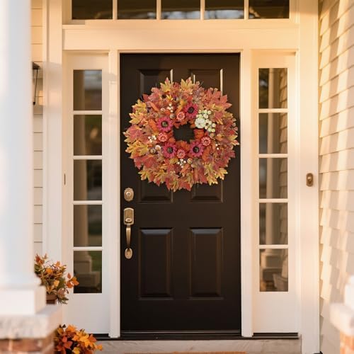 28 Inch Large Fall Wreath for Front Door Porch Window 1