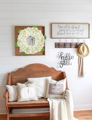 20 Inch Artificial White Hydrangea Door Wreath