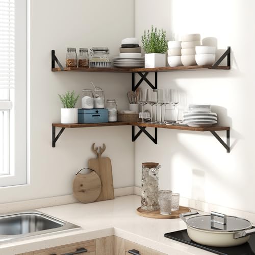 Axeman Floating Shelves Set of 2 16W x 8D Wood Wall Shelves