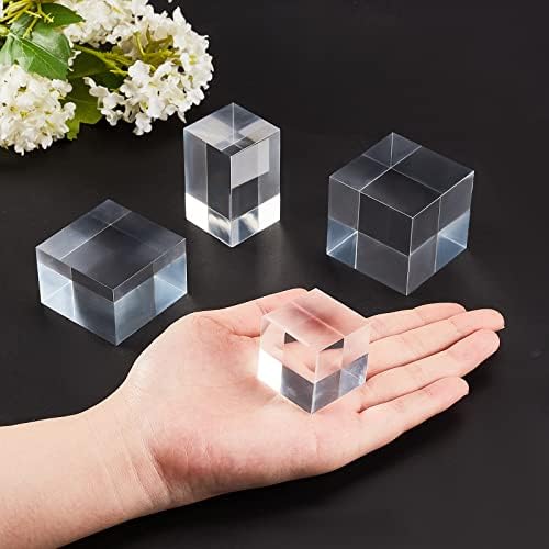 OLYCRAFT 4PCS Clear Acrylic Display Cubes for Jewelry and Collectibles 1