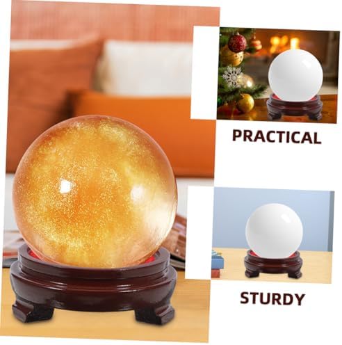 Crystal Ball Display Stand with Wooden Base for Home Decor