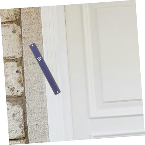 5pcs Blue Metal Mezuzah with Scroll Door Blessing Decor for Jewish Home
