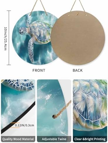 10 Inch Ocean Turtle Door Wreath Welcome Sign