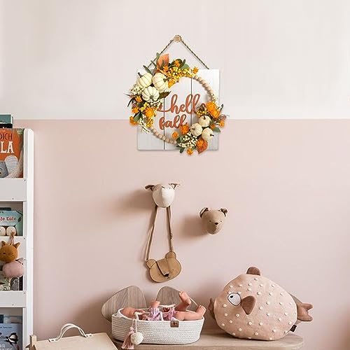Idyllic Hello Fall Wreath for Front Door