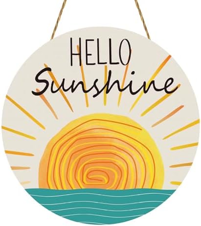 Summer Door Wreath 12x12 Wood Hello Sunshine Decor