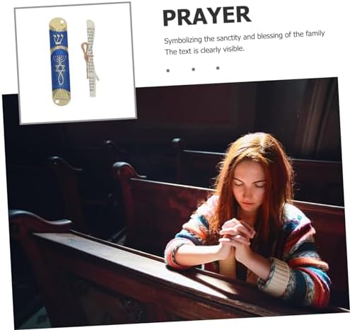 Amosfun Metal Mezuzah with Scroll Set Classic Jewish Door Blessing Decor