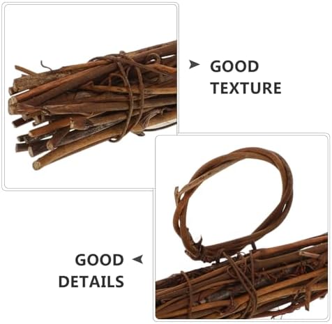 Milisten Hanger Shaped Rattan Wreath Frame for Crafting and Home Decor