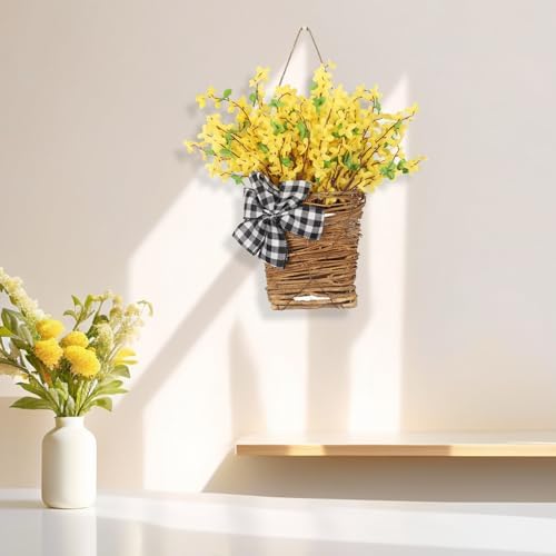 Door Hanger Basket Wreath 157 Inch Spring Decor