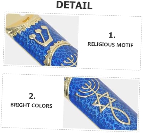 Metal Mezuzah Case with Door Scroll and Bible for Home Decor