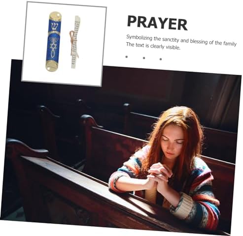 Cabilock Metal Mezuzah with Scroll Antique Zinc Alloy Religious Decoration for Jewish Home Decor