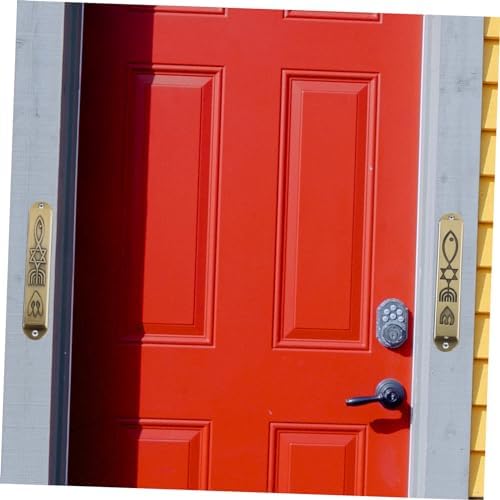 2pcs Retro Metal Mezuzah Decor Door Plaque
