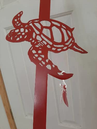 Sea Turtle Door Hook Wreath Hanger 13 Inch Yellow