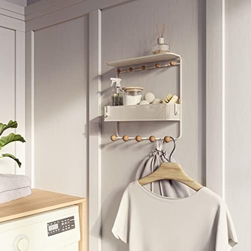 Umbra Estique Entryway Organizer with Hooks and Shelves White