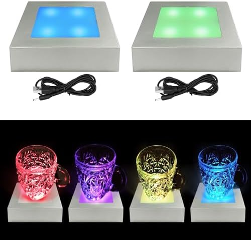 LED Light Base for Crystal 3D Glass Art Multicolor Display Stand Pedestal