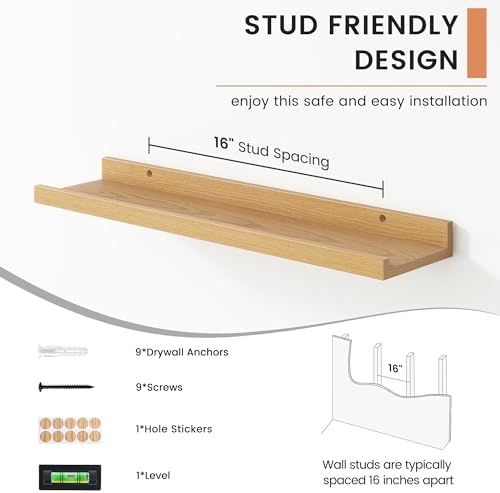 FLYJOE 4-Tier Floating Shelf Set for Wall