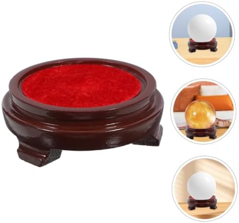 Crystal Ball Display Stand with Wooden Base for Home Decor