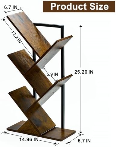 BESHIGH 5 Tier Tree Bookshelf Wall Mount