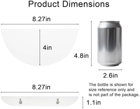 Solid Wood Half Round Floating Wall Shelves Elegant White Shelves for Home Decor