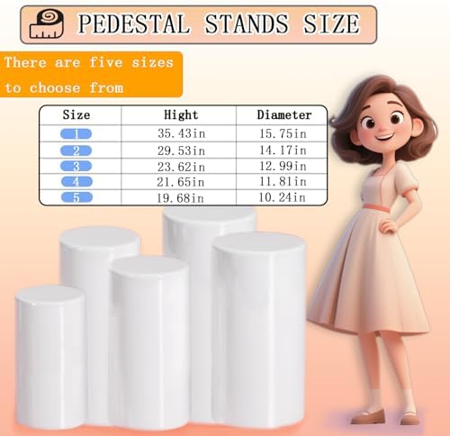 Cylinder Stands for Party Decor 5 Piece Set