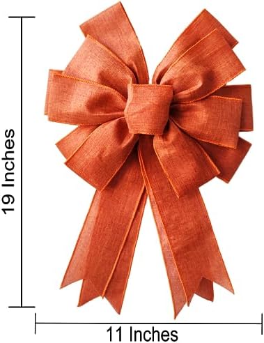 Large Fall Bow Wreath Thanksgiving Decor Orange