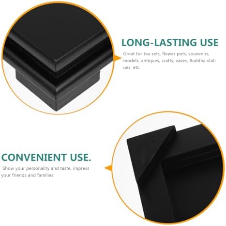 Cabilock Wooden Display Stand Black 7x7x18 Inch Pedestal