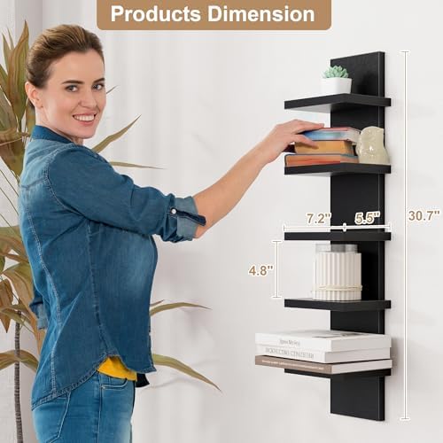 Fun Memories 5 Tier Wall Shelf Unit Black