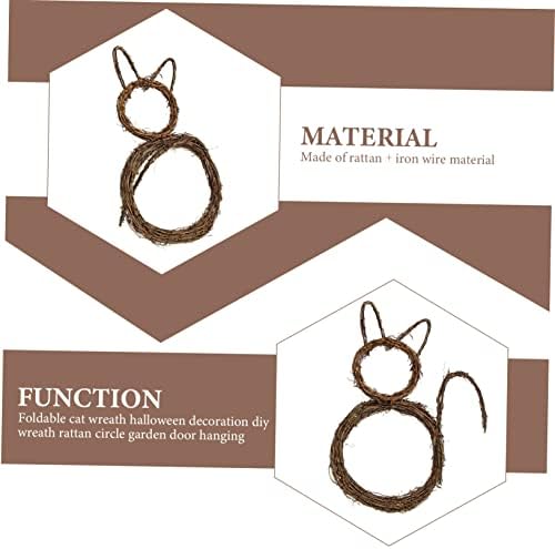 Cat Shape Hanging Wreath Halloween Decor for Doors and Windows