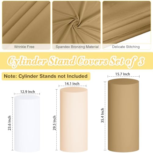 OMKSIH Cylinder Pedestal Covers Set of 3