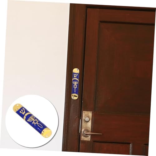 BIUDECO Metal Mezuzah Decor Home Blessing Wall Scroll Door Mount