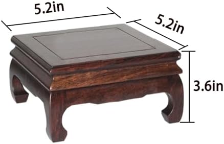 GOLDYWENDY Vintage Square Rosewood Base Tall Display Vase