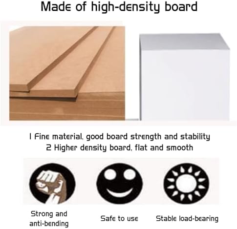 Round Risers Model Display Stand - 40x80cm 440 Lbs Capacity White Square Pedestal for Retail and Events