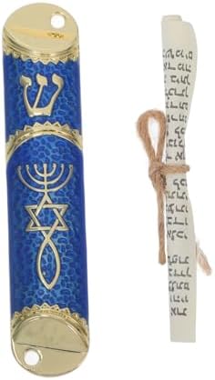 Cabilock Metal Mezuzah with Scroll Antique Zinc Alloy Religious Decoration for Jewish Home Decor