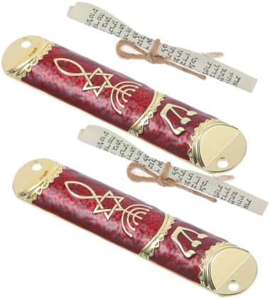 Cabilock 2 Sets Beautiful Metal Mezuzah Door Decor