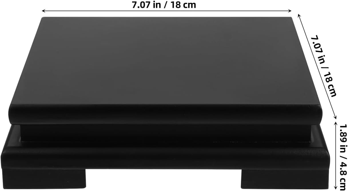 Cabilock Wooden Display Stand Black 7x7x18 Inch Pedestal