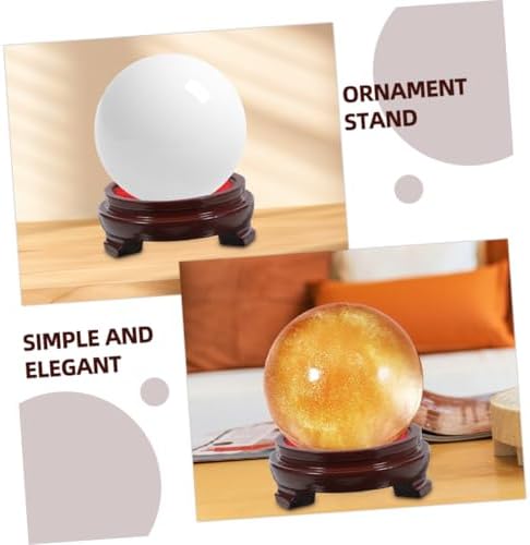Crystal Ball Display Stand with Wooden Base for Home Decor