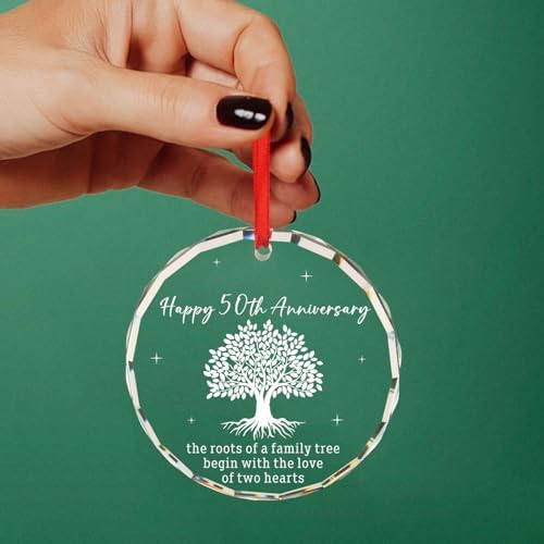 50th Anniversary Glass Ornament for Couples