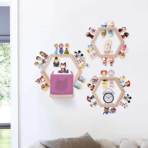 Hexagon Magnetic Wooden Tonie Shelf Set of 3