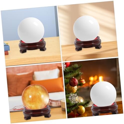 Crystal Ball Display Stand with Wooden Base for Home Decor
