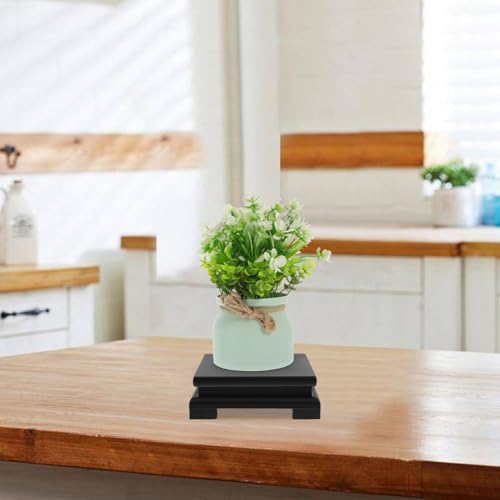 Cabilock 2 Pcs Square Wood Display Stand for Vases and Decor