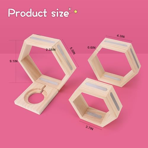 Hexagon Magnetic Wooden Tonie Shelf Set of 3