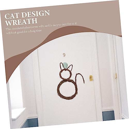Cat Shape DIY Rattan Wreath for Halloween Decor