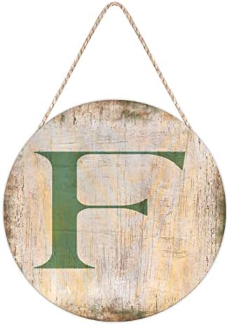 Farmhouse Front Door Hanger Vintage Distressed Wood Sign 10x10in