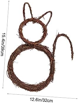 GLEAVI Small DIY Cat Wreath Hanging Garland for Halloween Home Decor