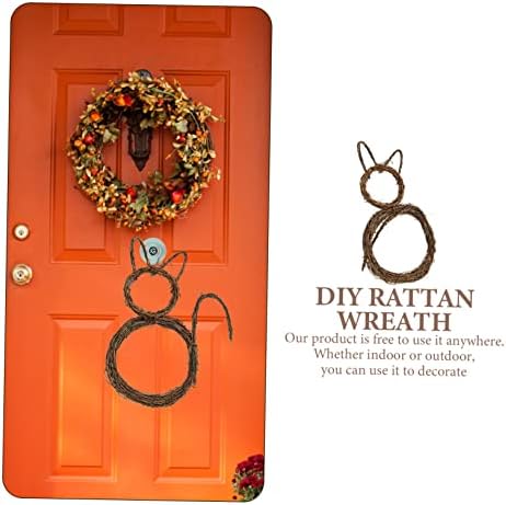 PRETYZOOM Halloween Cat Wreath Decor Door Wall Hanging Garland
