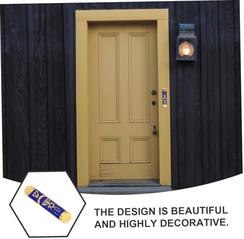 BIUDECO Metal Mezuzah Decor Home Blessing Wall Scroll Door Mount