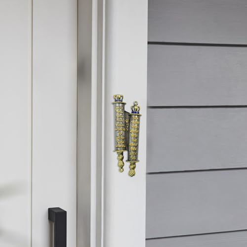 MrMrKura Gold Metal Mezuzah with 2 Scrolls