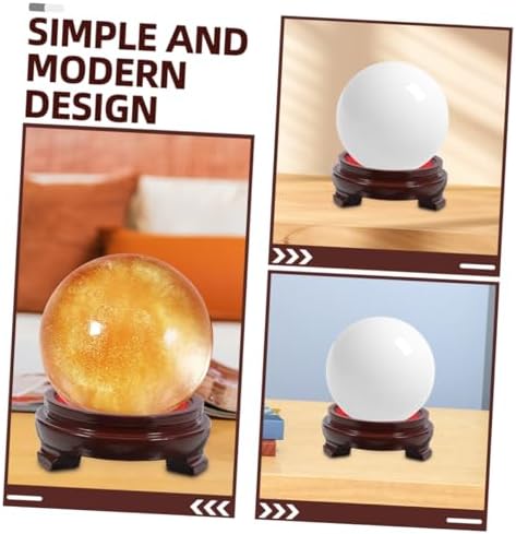 Crystal Ball Display Stand with Wooden Base for Home Decor