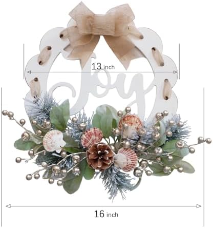 Idyllic 16 Inch White Wooden Welcome Wreath
