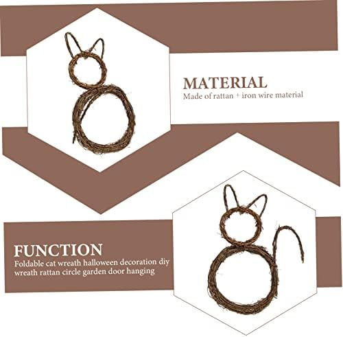 Cabilock Cat Wreath Halloween DIY Decor for Doors and Walls