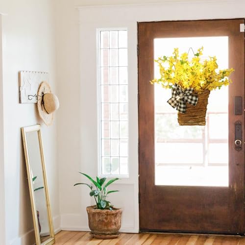 Door Hanger Basket Wreath 157 Inch Spring Decor